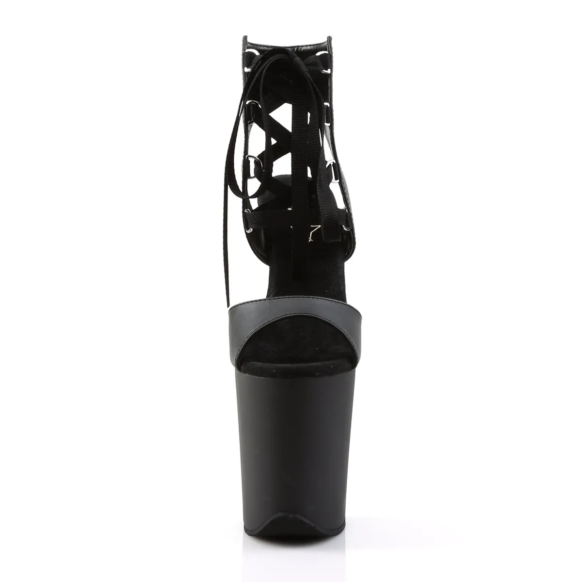 FLAMINGO-800-14 Pleaser Black Faux Leather Sexy Platform Shoes (Pole Dancing Heels)