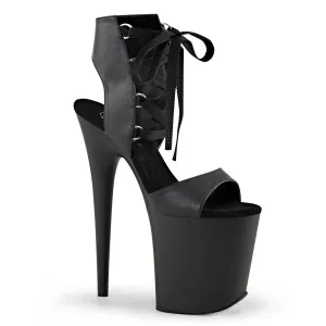 FLAMINGO-800-14 Pleaser Black Faux Leather Sexy Platform Shoes (Pole Dancing Heels)
