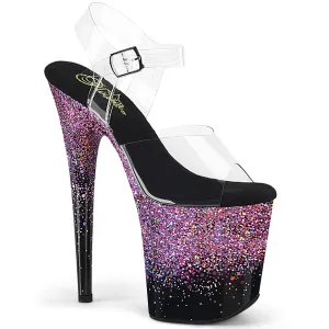 FLAMINGO-808SS Pleaser Clear/Purple Sexy Platform Shoes (Pole Dancing Heels)