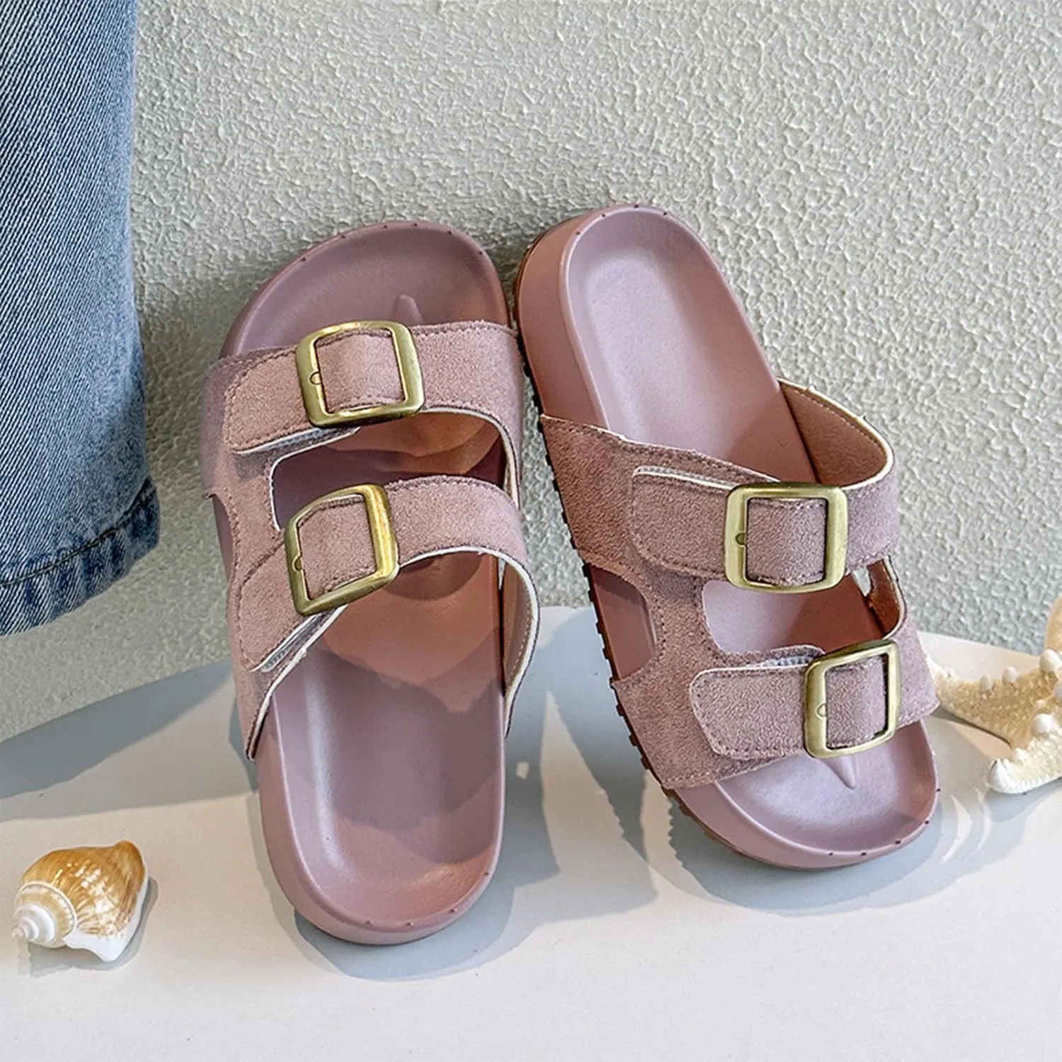 Girls Sandals for Big Kid Children's Thick Soled Slippers Retro Sandals And Half Slippers For Girls To Wear Outside
