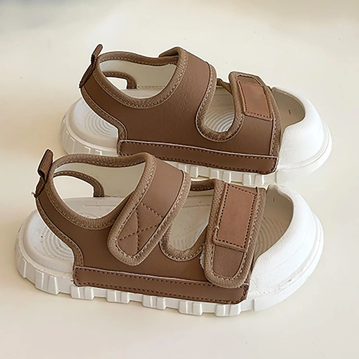 Girls Sandals Open Toe Non Slip Double Adjustable Straps Lightweight Sport Sandals Kids Soft Bottom Water Sneakers
