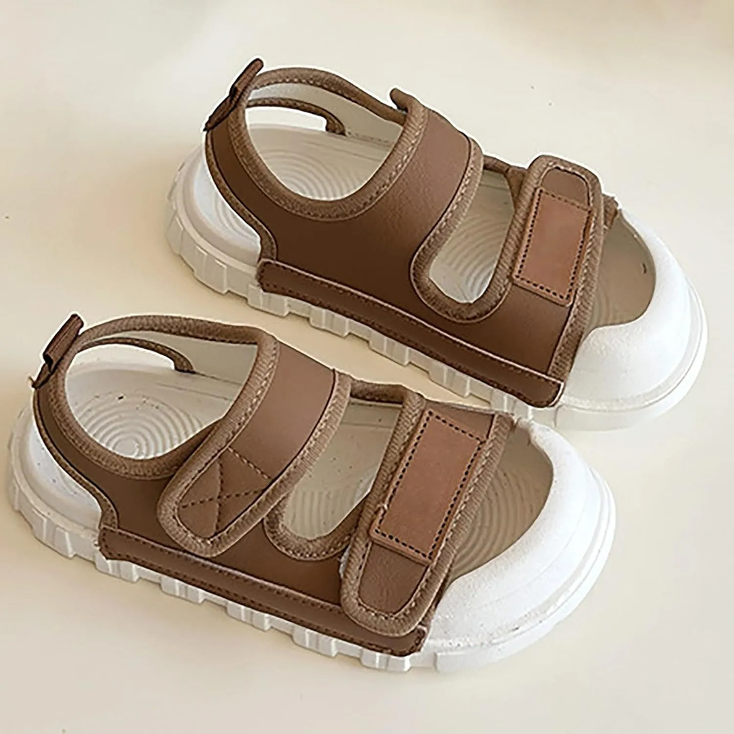 Girls Sandals Open Toe Non Slip Double Adjustable Straps Lightweight Sport Sandals Kids Soft Bottom Water Sneakers