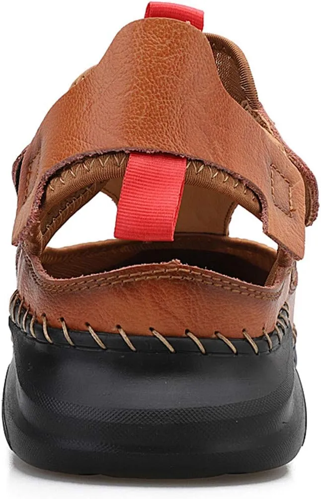Gospt Mens Closed Toe Walking Hiking Sandals Breathable Beach Slippers Fisherman Shoes