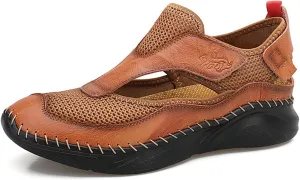 Gospt Mens Closed Toe Walking Hiking Sandals Breathable Beach Slippers Fisherman Shoes