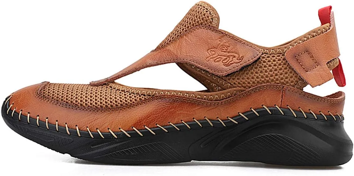 Gospt Mens Closed Toe Walking Hiking Sandals Breathable Beach Slippers Fisherman Shoes