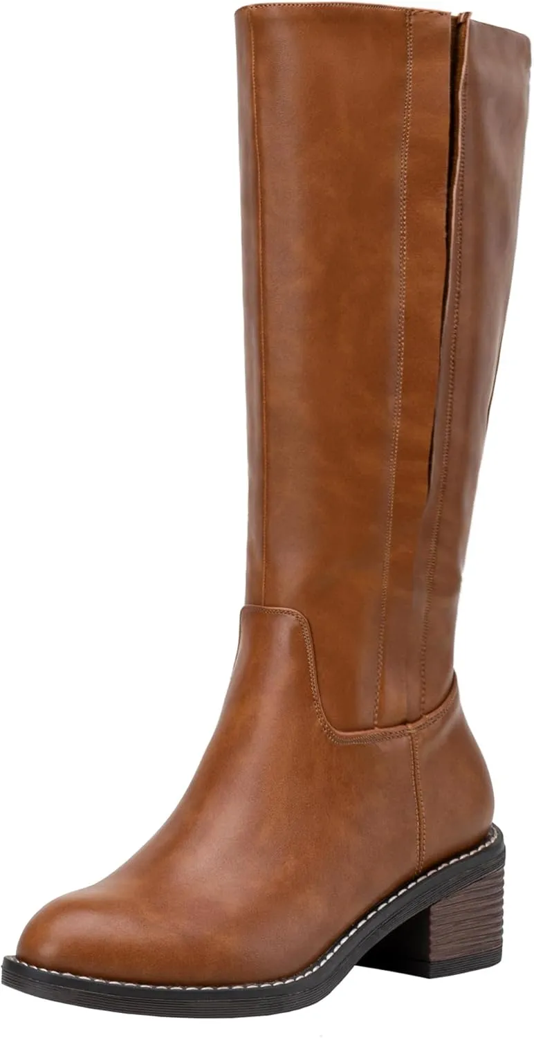 Jeossy Women's 9661 Knee High Boots, Fashion Riding Boots with Inside Zipper and Side Hidden Elastic Band