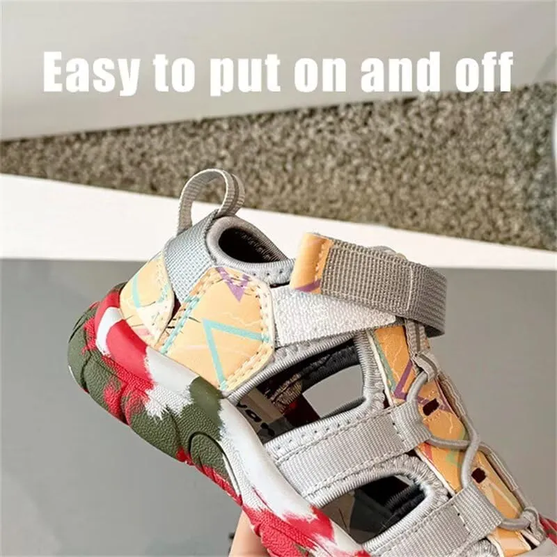 Kids Boy Girl Closed Toe Lightweight Sport Sandals for Summer Outdoor Walking Beach Aqua