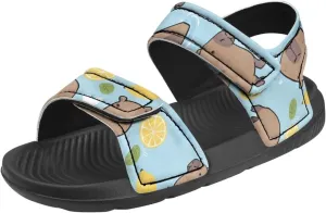 Kids Sandals Dragon Print Summer Sport Hiking Sandals Leather Beach Water Shoes for Boys Girls