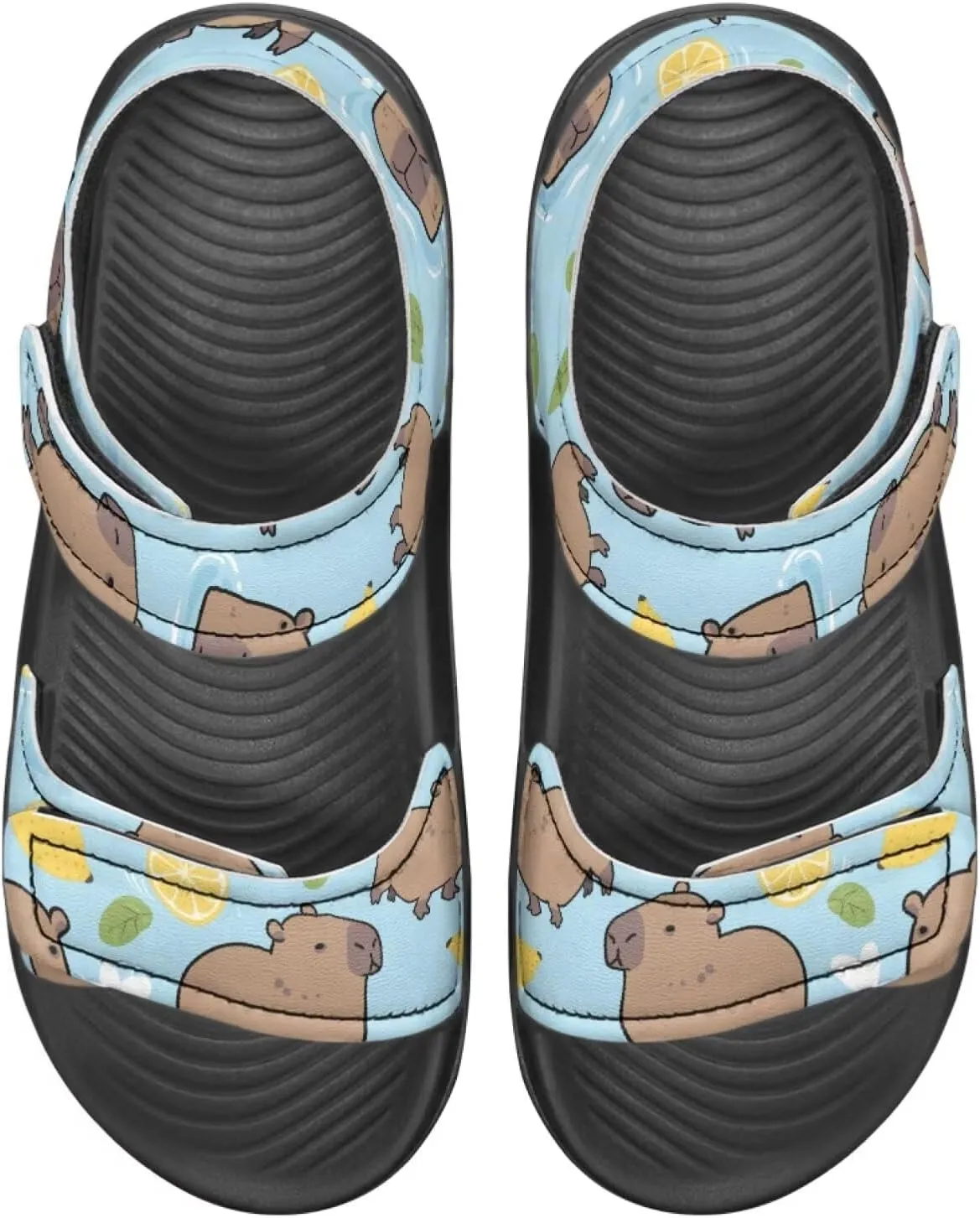 Kids Sandals Dragon Print Summer Sport Hiking Sandals Leather Beach Water Shoes for Boys Girls