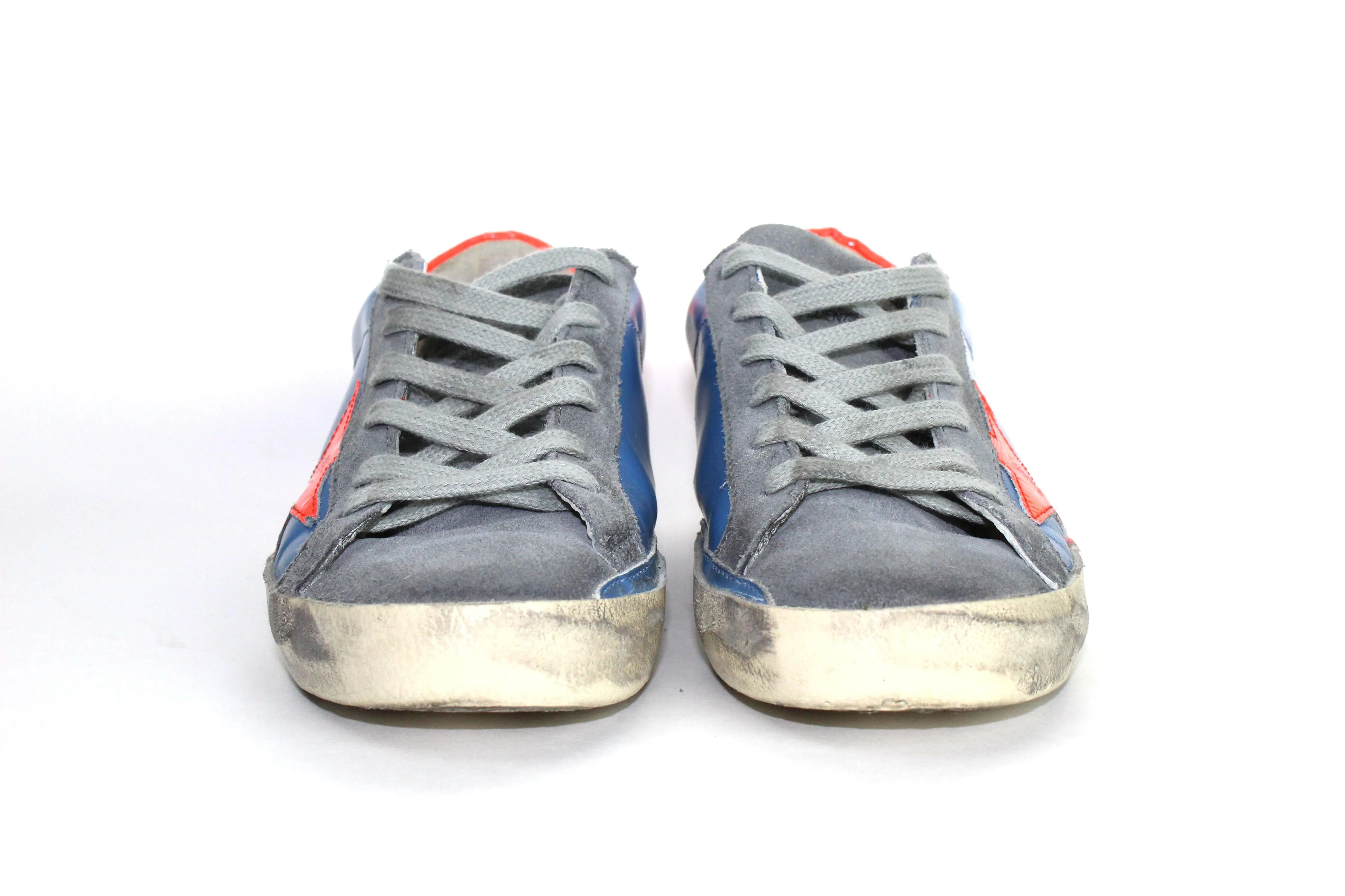 Leather Superstar Low-Top in Blue