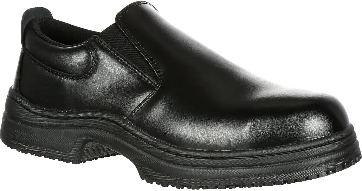 Lehigh SlipGrips Steel Toe Slip-Resistant Slip-On Work Shoe Black