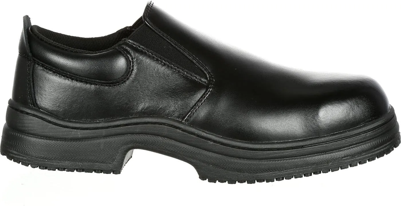 Lehigh SlipGrips Steel Toe Slip-Resistant Slip-On Work Shoe Black