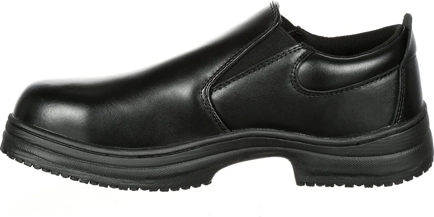Lehigh SlipGrips Steel Toe Slip-Resistant Slip-On Work Shoe Black