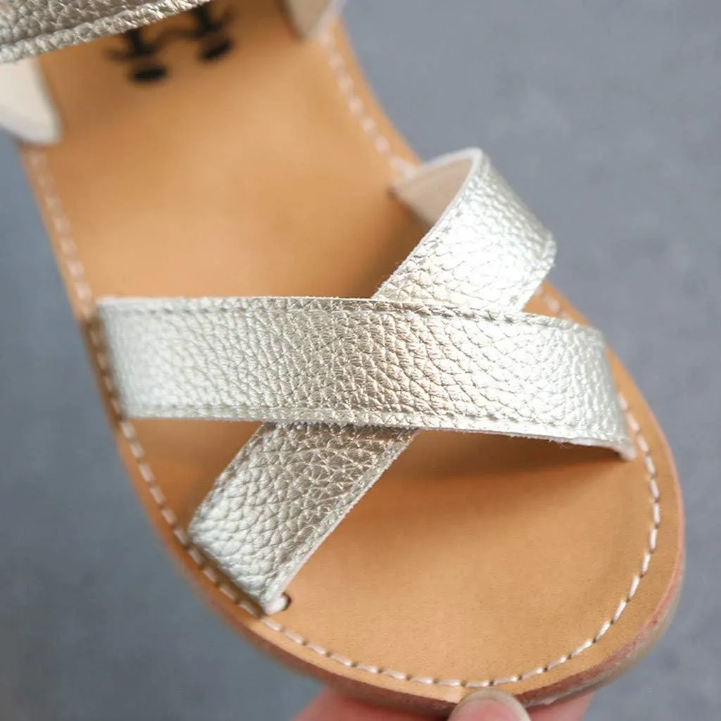 Little Girls Strappy Water Sandals Toddler Kids Comfort Soft Non-Slip Flats Girls Slippers Toddler Open Toe Shoes
