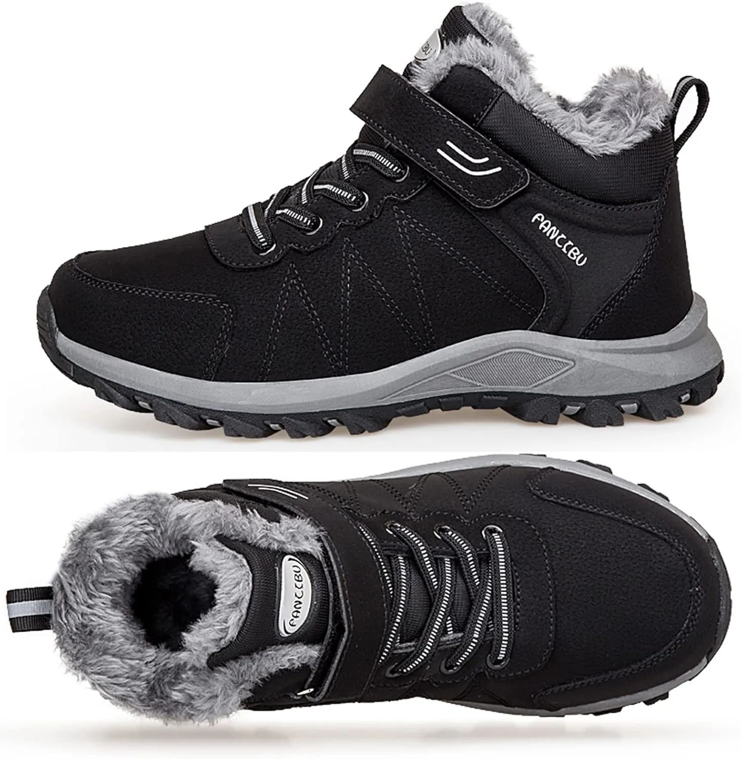 MAIZUN Womens Winter Snow Boots Fur Lined Winter Ankle Boots Outdoor Hiking Walking Trekking Shoes