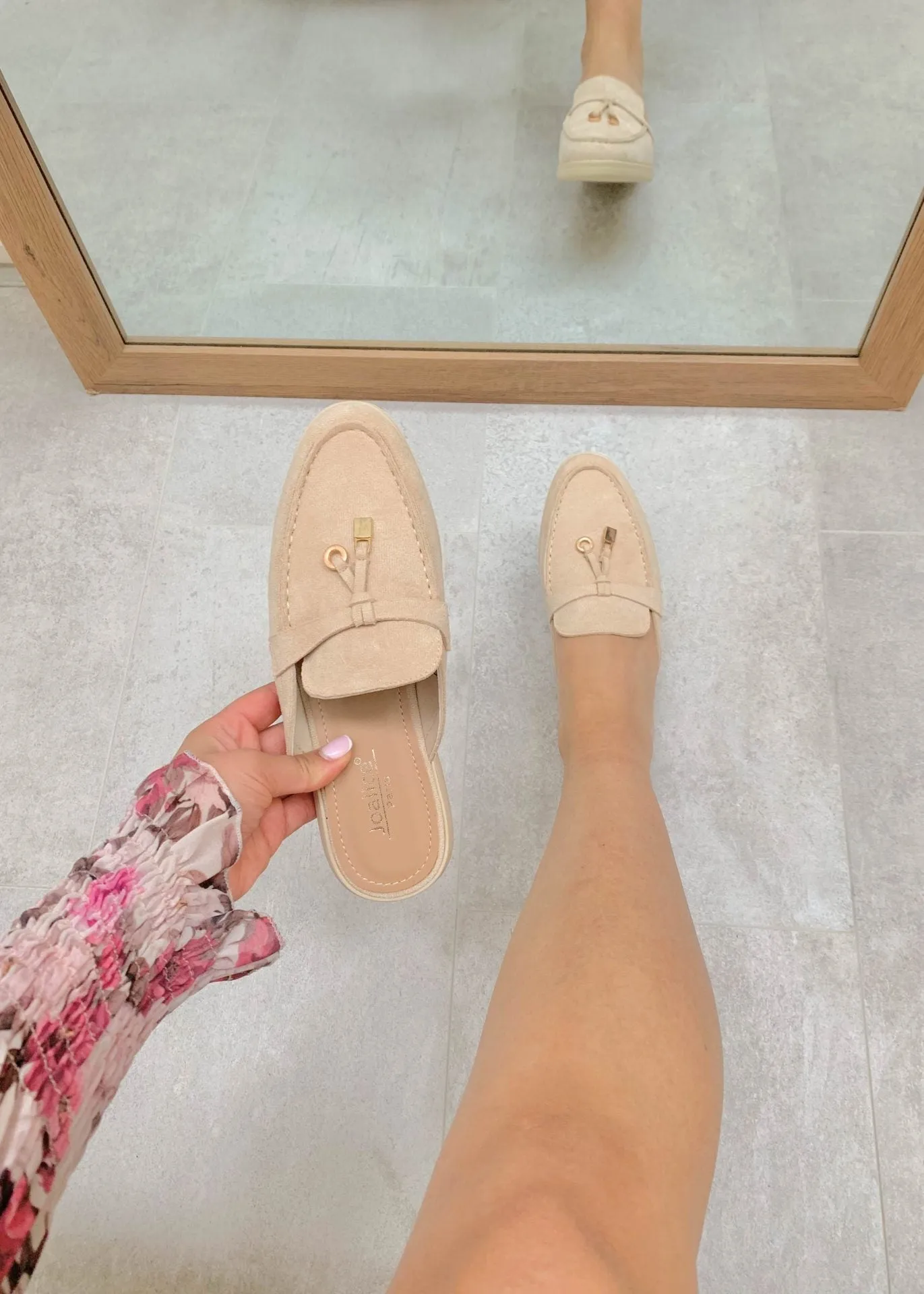 Maris | Khaki Suede Summer Loafers with Tassels