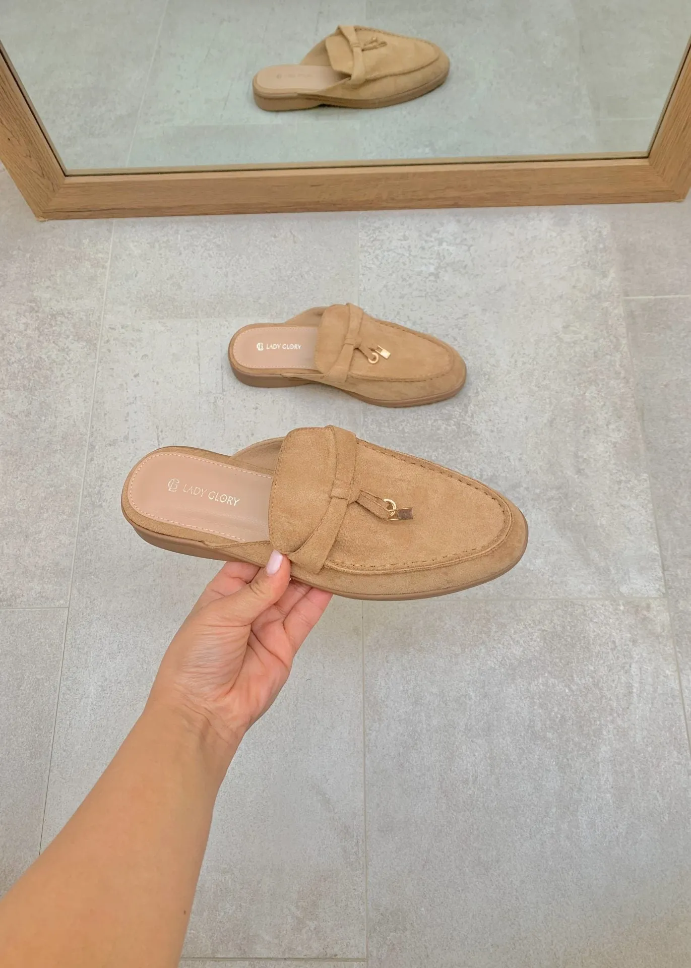 Maris | Khaki Suede Summer Loafers with Tassels