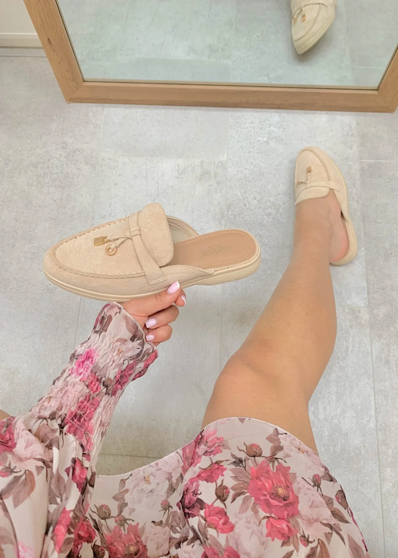 Maris | Khaki Suede Summer Loafers with Tassels