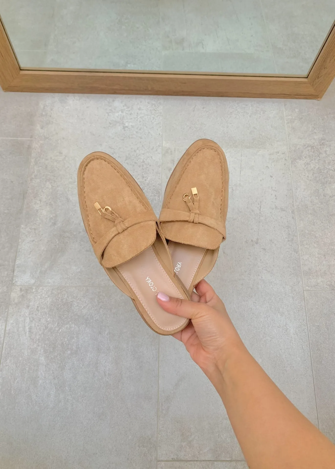 Maris | Khaki Suede Summer Loafers with Tassels