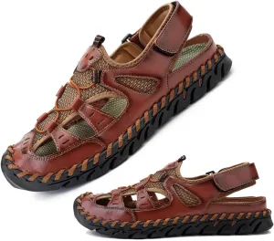 MEBAMY Mens Sport Outdoor Hiking Sandals Closed Toe Athletic Adventure Beach Fisherman Water Sandals Green