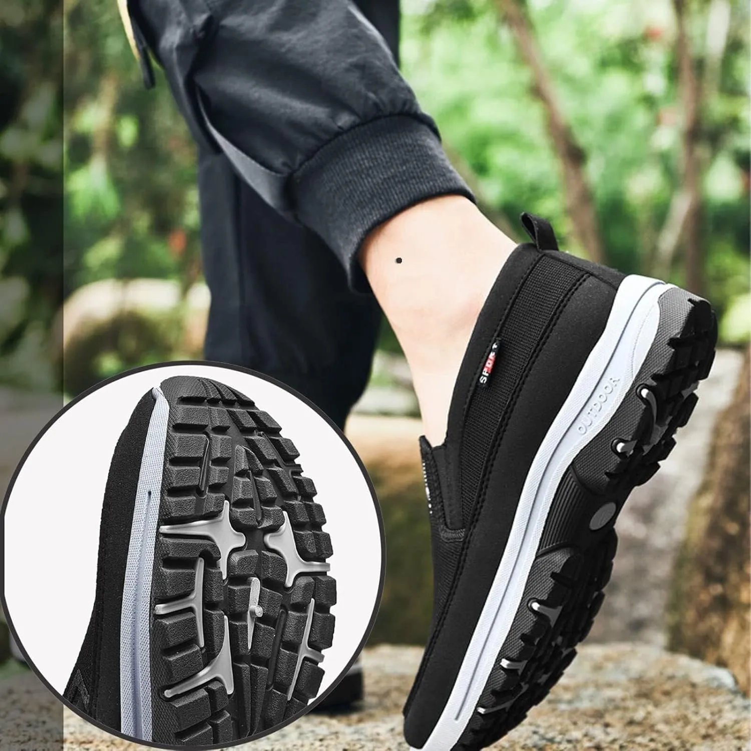 Men's Arch Support Slip-On Canvas Loafers, Men's Anti-Slip Arch Support Breathable Lightweight Non-Slip Soft-Sole Sneakers