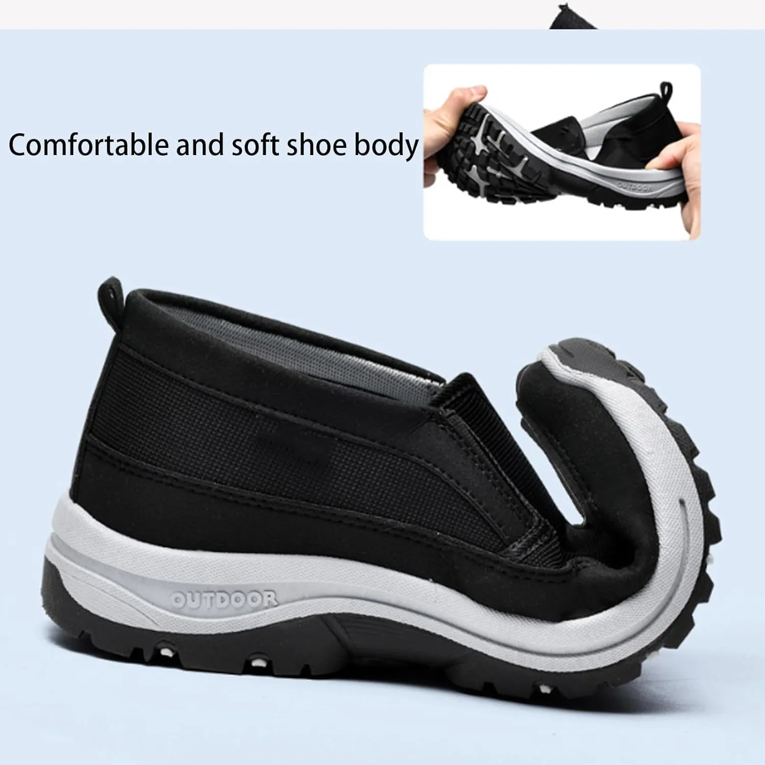 Men's Arch Support Slip-On Canvas Loafers, Men's Anti-Slip Arch Support Breathable Lightweight Non-Slip Soft-Sole Sneakers