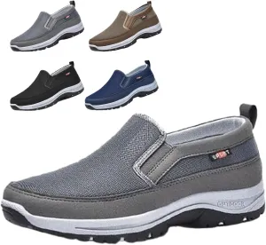 Men's Arch Support Slip-On Canvas Loafers, Men's Anti-Slip Arch Support Breathable Lightweight Non-Slip Soft-Sole Sneakers