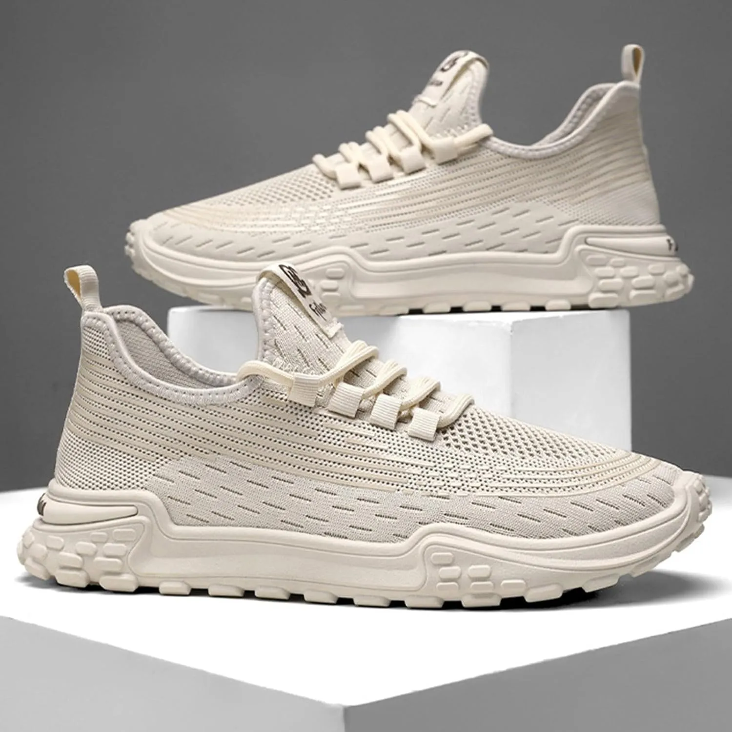 Mens Breathable Lace Up Running Shoes Comfortable Breathable Lace Up Sneaker Arch Support Sports Shoes for Men