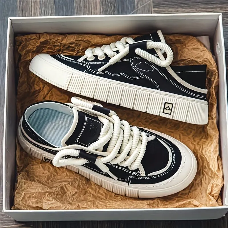 Men's Casual and Comfortable Thick-Soled Sports Shoes, wear-Resistant and Anti-Slip Skate Shoes, Suitable for Wearing All Year Round