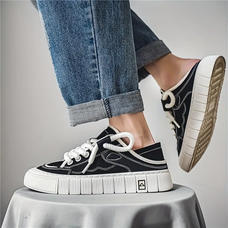 Men's Casual and Comfortable Thick-Soled Sports Shoes, wear-Resistant and Anti-Slip Skate Shoes, Suitable for Wearing All Year Round