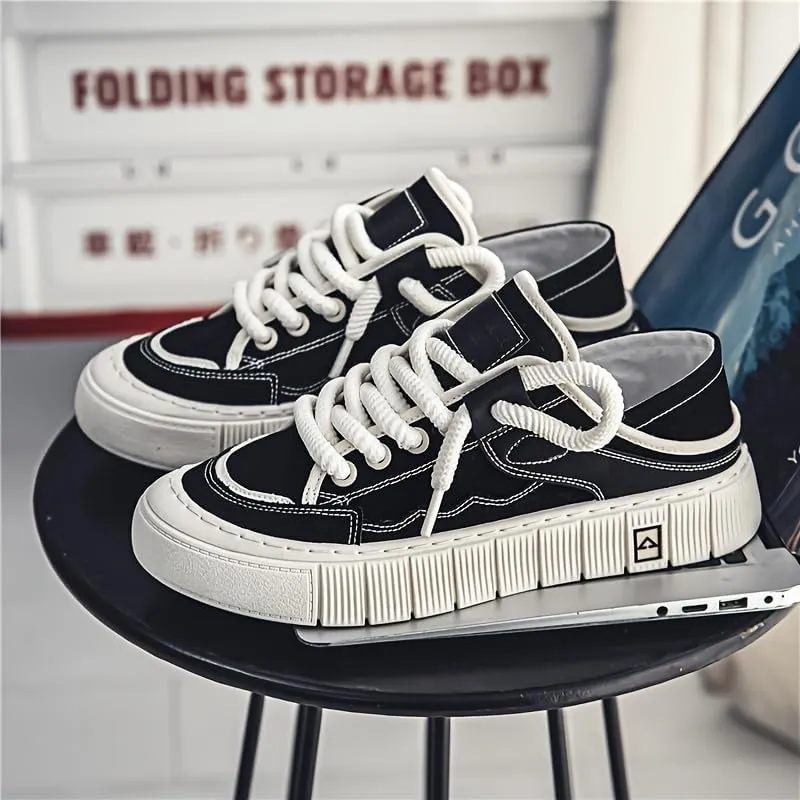 Men's Casual and Comfortable Thick-Soled Sports Shoes, wear-Resistant and Anti-Slip Skate Shoes, Suitable for Wearing All Year Round