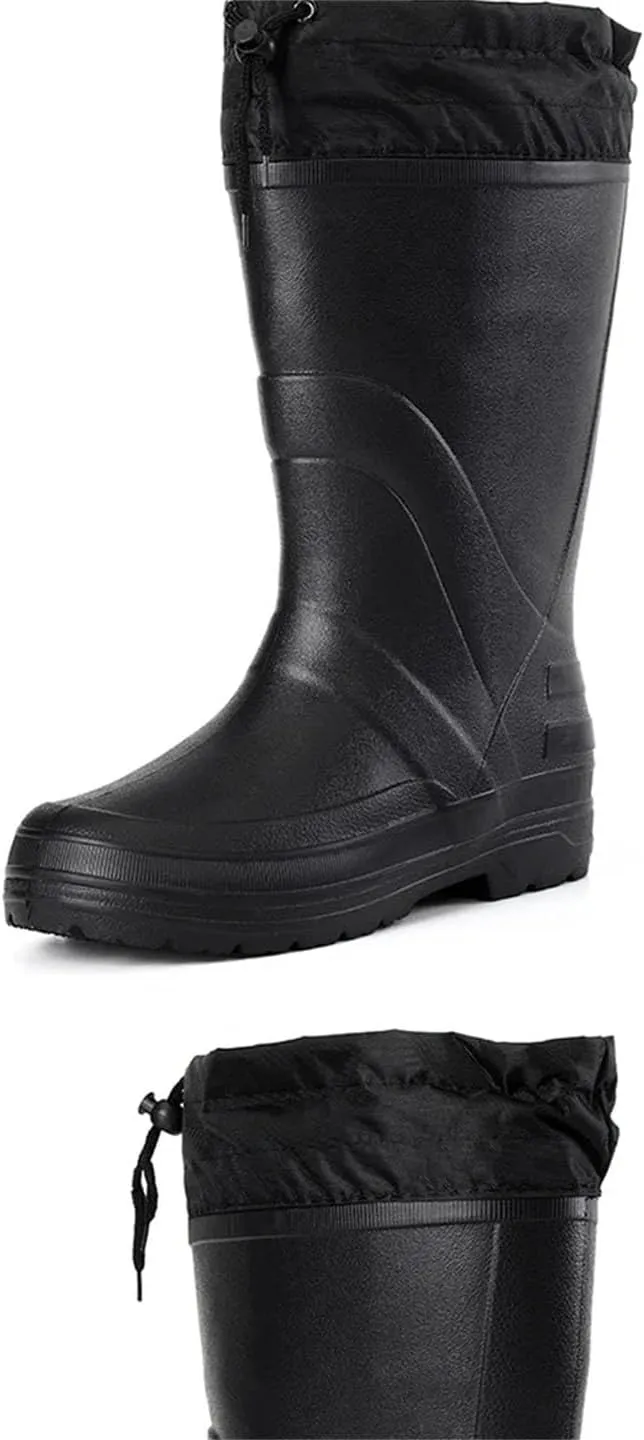 Men's Non-Slip Rain Boots Platform Snow Boots Winter Warm Waterproof Shoes For Men