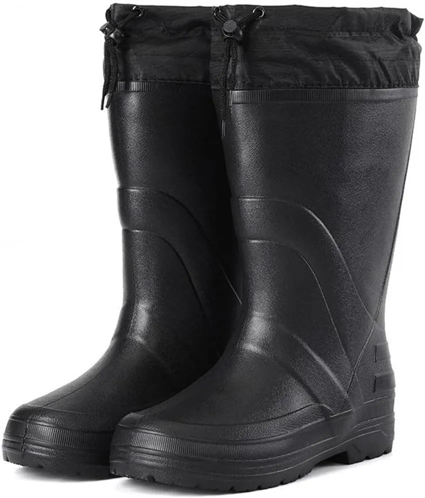 Men's Non-Slip Rain Boots Platform Snow Boots Winter Warm Waterproof Shoes For Men
