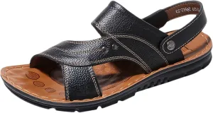 Men's Sport Sandals Breathable Slippers Leather Sandals Summer Fisherman Beach Shoes Waterproof Hiking Walking Sandals