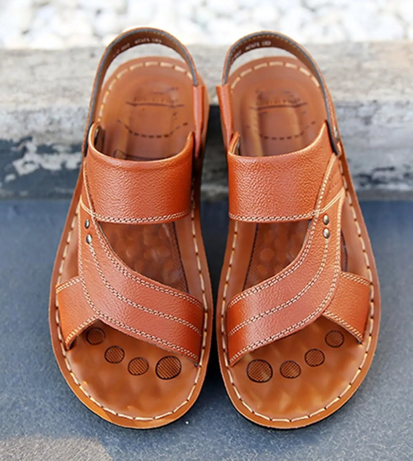 Men's Sport Sandals Breathable Slippers Leather Sandals Summer Fisherman Beach Shoes Waterproof Hiking Walking Sandals