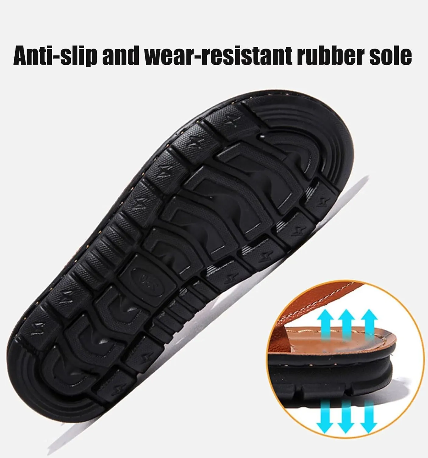 Men's Sport Sandals Breathable Slippers Leather Sandals Summer Fisherman Beach Shoes Waterproof Hiking Walking Sandals