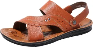 Men's Sport Sandals Breathable Slippers Leather Sandals Summer Fisherman Beach Shoes Waterproof Hiking Walking Sandals