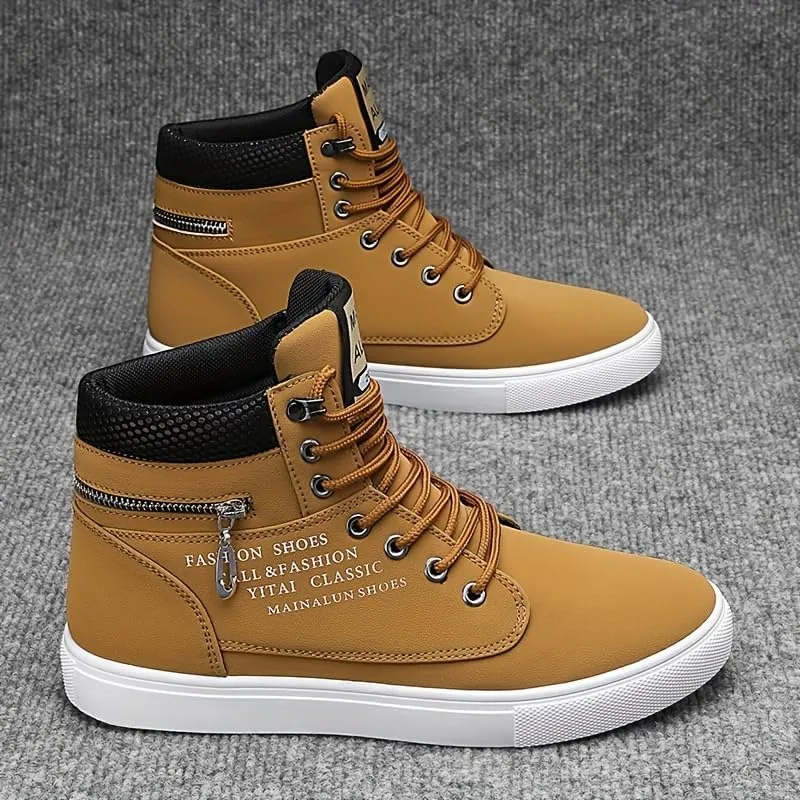 Men's Trendy Lace-Up Skate Shoes for Walking, Jogging, and Travel - Non-Slip Comfort