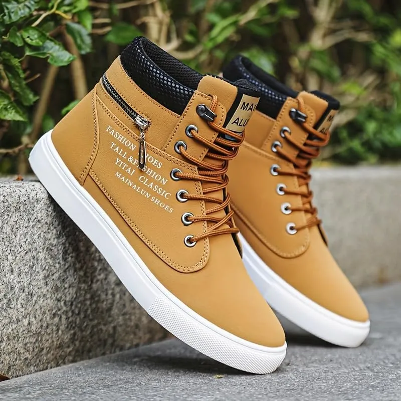 Men's Trendy Lace-Up Skate Shoes for Walking, Jogging, and Travel - Non-Slip Comfort