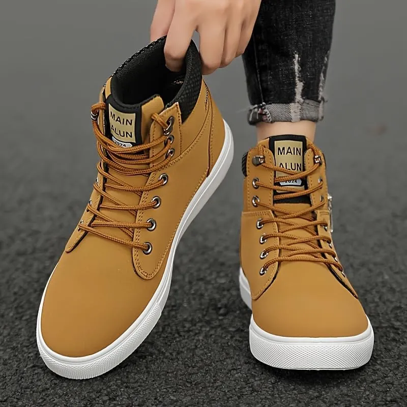 Men's Trendy Lace-Up Skate Shoes for Walking, Jogging, and Travel - Non-Slip Comfort