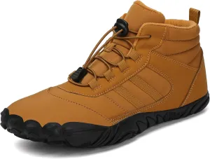 Mens Winter Trekking Snow Boots Women Winter Hiking Shoes Anti-Slip Warm Fur Lined Booties Slip On Lightweight Waterproof Shoes