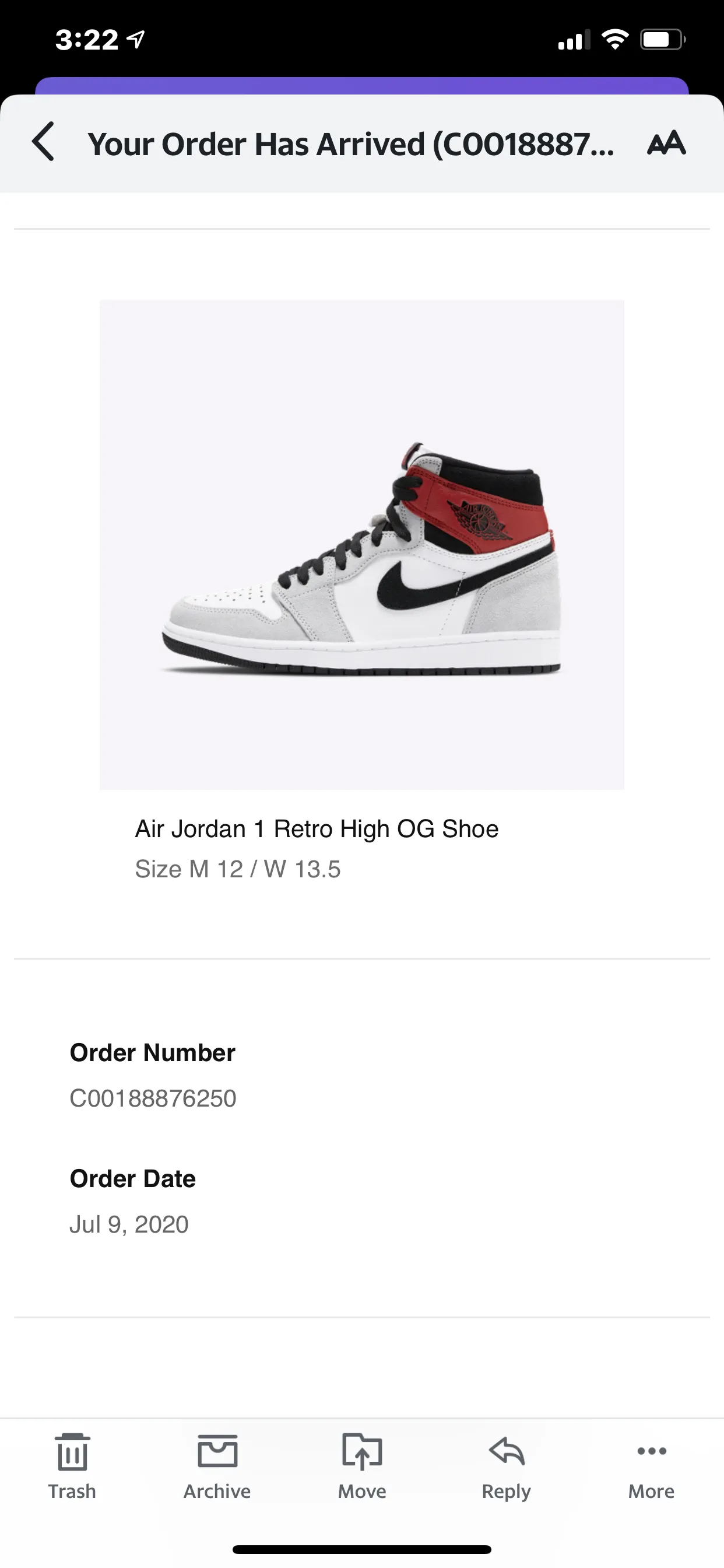 Nike Air Jordan High OG Light Grey