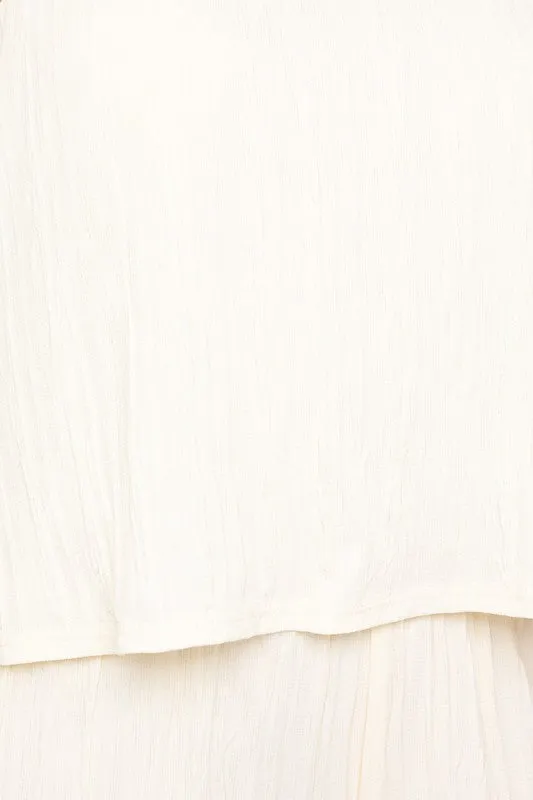 One Shoulder Layered Romper In Cream
