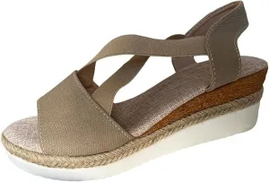 Orthopedic Platform Wedge Sandals for Women Summer Dressy Espadrilles Sandals, Open Toe Cross Ankle Strap Platform Wedges Beach Outdoor Comfortable Walking Shoes