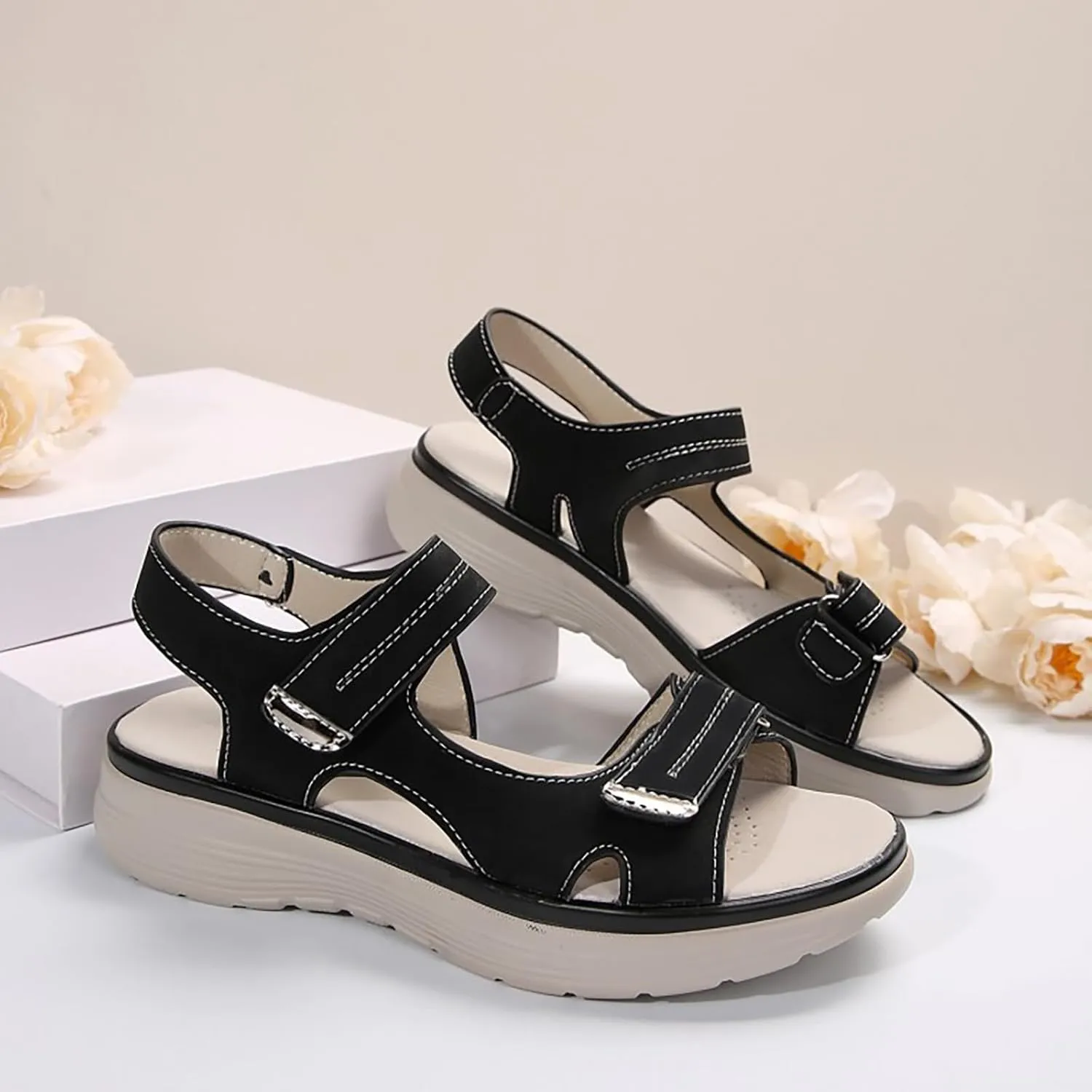 Orthopedic Sandals for Women Arch Support Dressy Comfortable Walking Sandals Soft Cushion Foam Sport Sandal Wide Width Dress Shoes Recovery Athletic Travel Summer Shoes