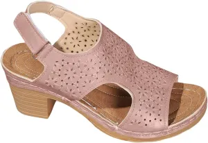 Orthopedic Sandals for Women Open Toe Slip-On Comfortable Chunky Heels Sandal Dressy Casual Summer Wedge Sandals Ankle Strap Slingback Walking Shoes Soft Leather Shoes