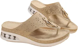 Orthopedic Sandals for Women with Arch Support Platform Wedge Flip Flops Summer Comfortable Dressy Casual Beach Slippers Walking