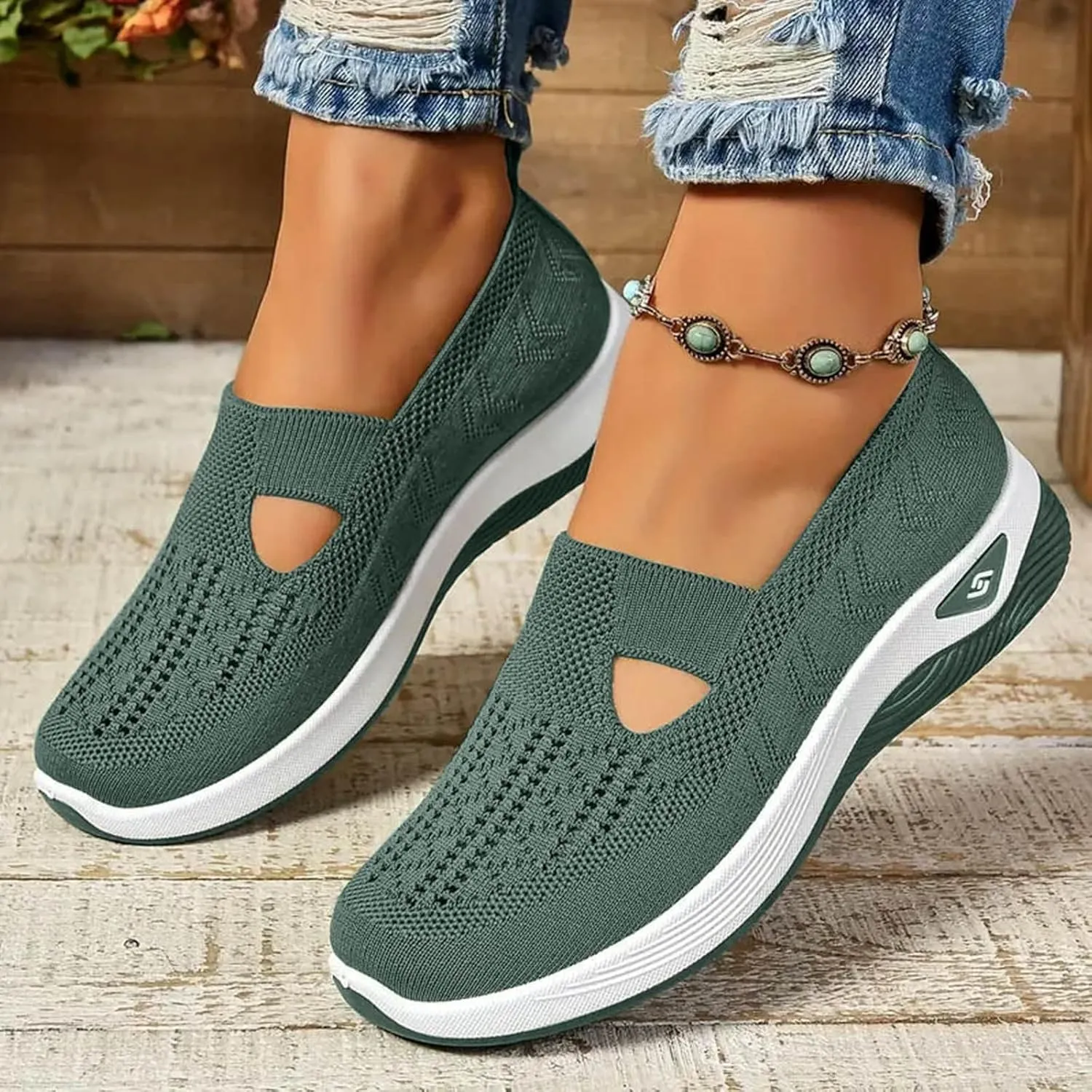 Orthopedic Shoes for Women Arch Support, Women Wide Width Breathable Walking Shoes Comfortable Slip on Sneakers, Non Slip Food Service Lightweight Sneakers, Nurse Shoe Arch Support