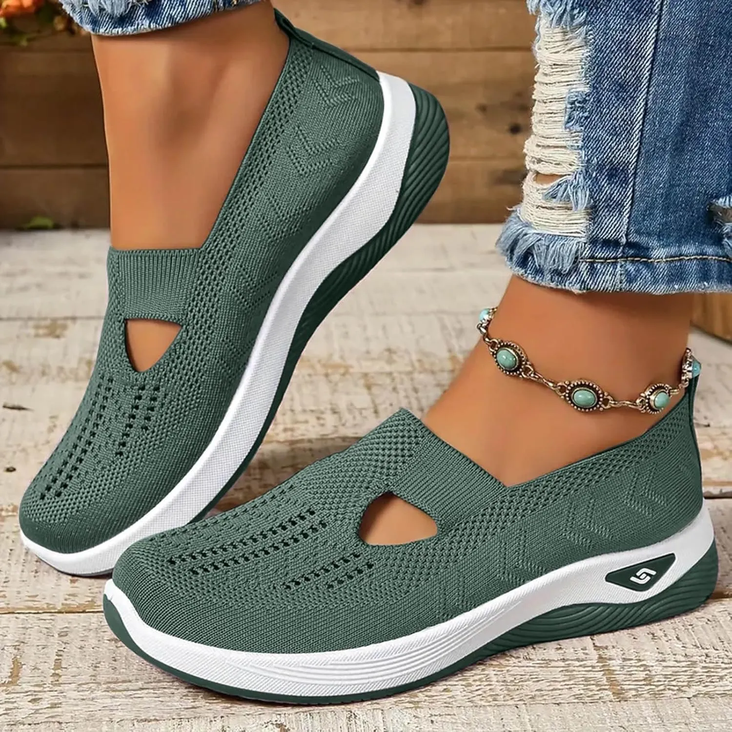 Orthopedic Shoes for Women Arch Support, Women Wide Width Breathable Walking Shoes Comfortable Slip on Sneakers, Non Slip Food Service Lightweight Sneakers, Nurse Shoe Arch Support