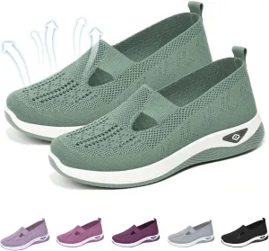 Orthopedic Shoes for Women Arch Support, Women Wide Width Breathable Walking Shoes Comfortable Slip on Sneakers, Non Slip Food Service Lightweight Sneakers, Nurse Shoe Arch Support
